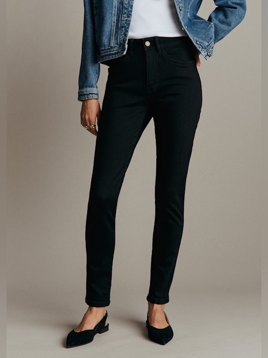 Sezane Denim - Sezane Black Slim Parfait Cotton Skinny Denim Jeans 26 Minimal Quiet Luxury